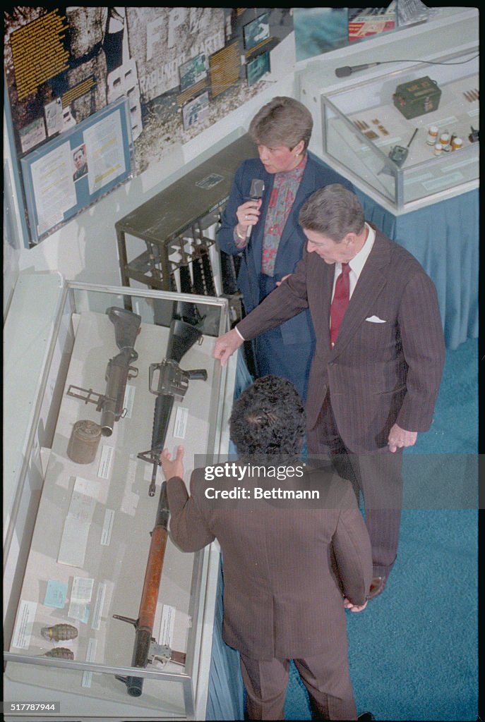 Ronald Reagan Viewing Firearms Exhibit