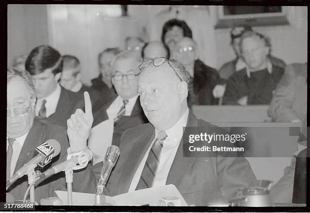 Mayor Edward Koch , testifying at a hearing chaired by Senator Patrick Moynihan , D-N.Y. Here 1/7, says that a law that could force the sale of the...