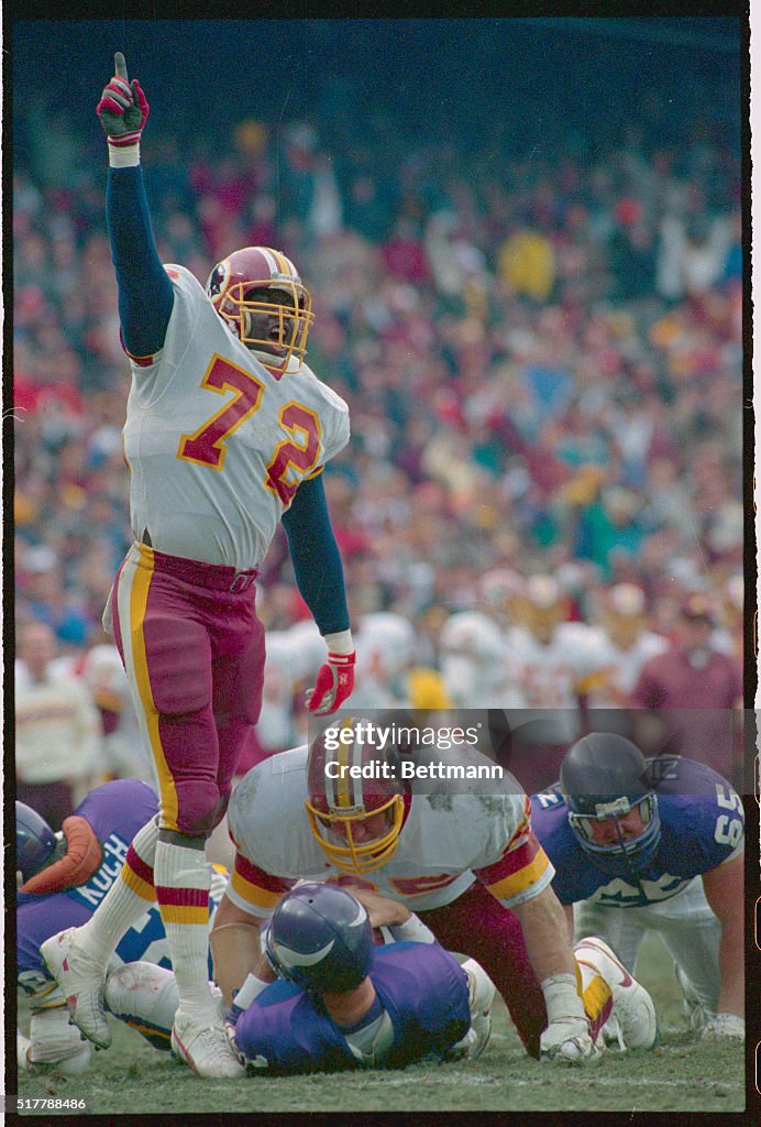 Dexter Manley Celebrating Tackle