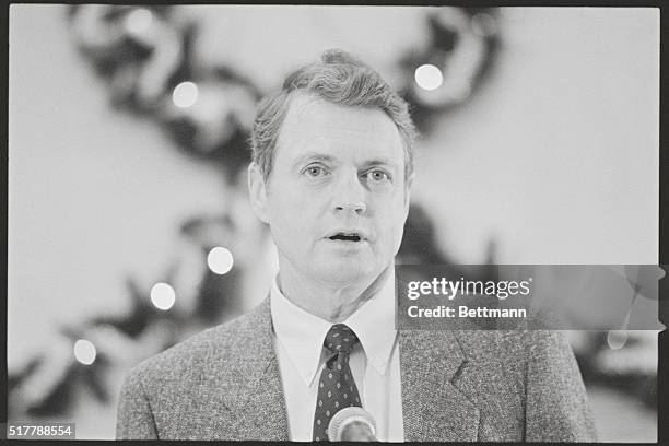 Tempe, Arizona: Tom Osborne of Nebraska speaks at the Fiesta Bowl coaches news conference here 12/28.