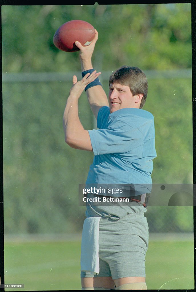 Football Player John Shaffer in Pre Game Action