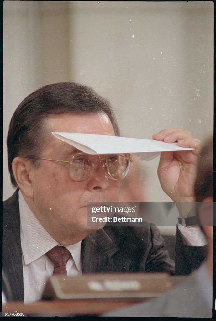 Daniel Inouye Shielding His Eyes