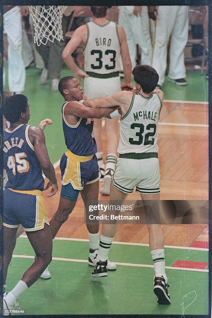 Byron Scott and Kevin McHale Fighting on Court