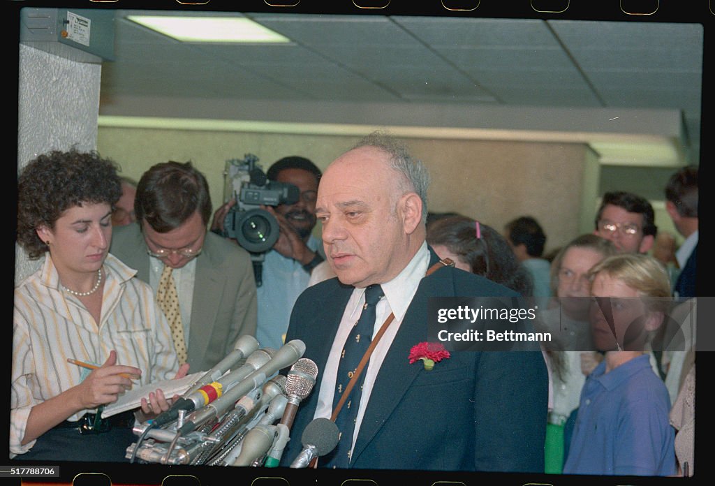 American Chemist Jerome Karle Speaking at Podium