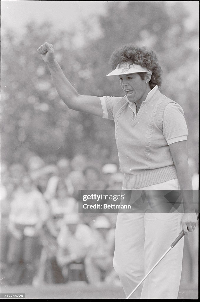 Nancy Lopez Celebrating a Birdie