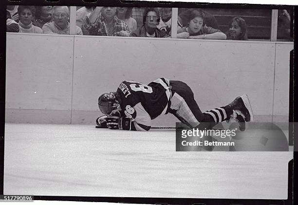 Mario Lemieux of the Pittsburgh Penguins is helped off the ice here by teammate Rod Buskas and Craig Wolanin of the New Jersey Devils after Lemieux...