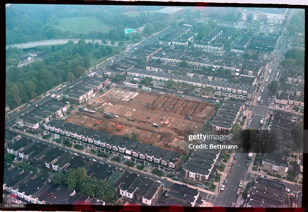 Aerial View of Area Damaged from Protesters