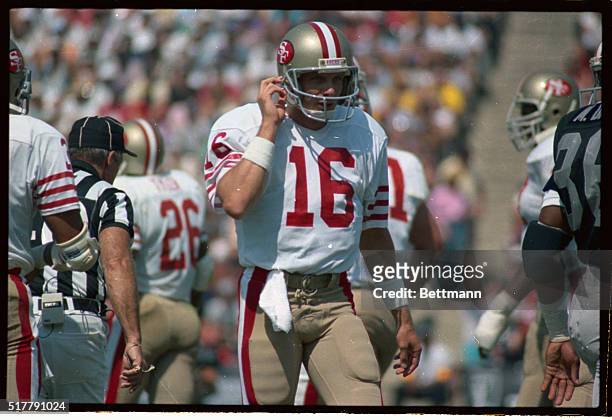 San Francisco 49ers quarterback Joe Montana is shown during a game.