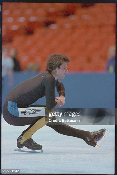 Denver: Defending U.S. And former world champion skater Brian Boitano of Sunnyvale, Calif. Practices his short program routine in Denver prior to the...