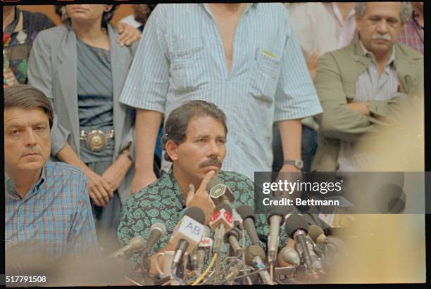 Managua, Nicaragua: Nicaraguan President Daniel Ortega looks pensive about the future during news conference conceding presidential election.