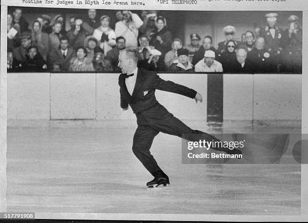 S hope for a gold medal in the men's figure skating at the Winter Olympic Games rests on David Jenkins shown here 2/26 as he goes through his...