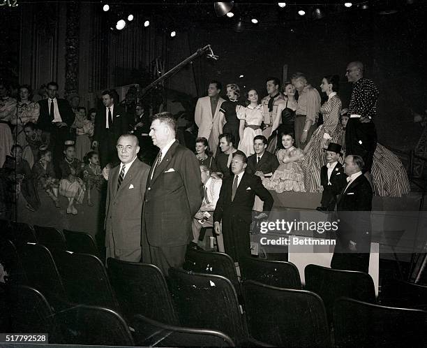 New York, New York- Picture shows a rehearsal for the ROgers & Hammerstein TV spectacular.