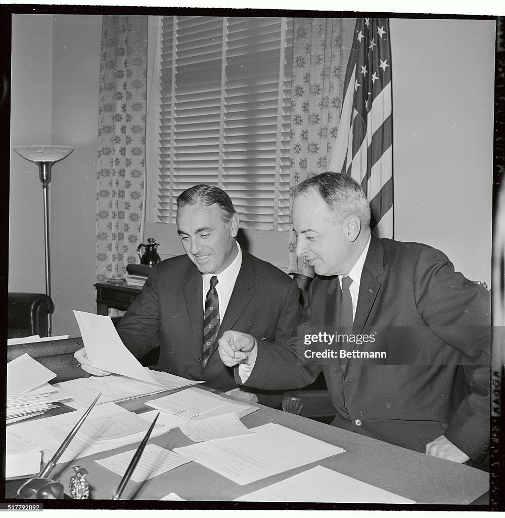 Arthur S. Fleming Sitting at Table with Abraham A. Ribicoff