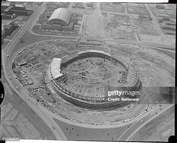 This air view shows the new D.C. Stadium now under construction. It is scheduled to be ready Oct 1 when the Washington Redskins play their first home...