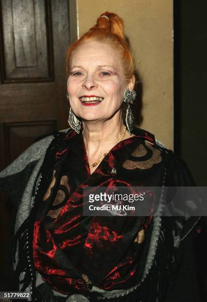 Vivienne Westwood attends party for men's magazine Arena Homme Plus, thrown on behalf of Alexander McQueen to celebrate his Mens Designer of the Year...