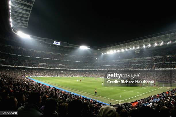 General View of the stadium during the UEFA Champions League Group B match between Real Madrid and Bayer Leverkusen, held at The Santiago Bernabeu...