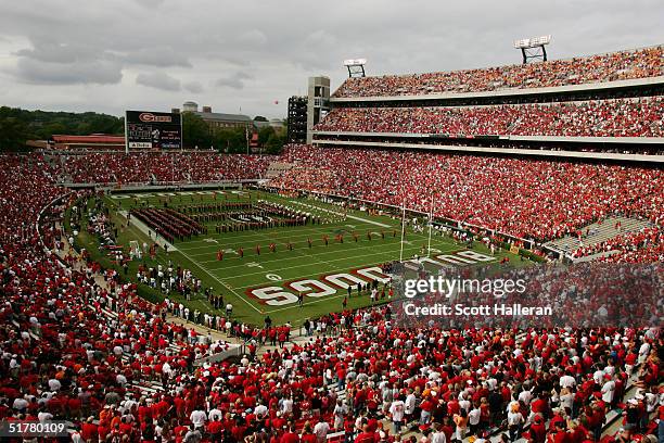 General view of the interior of the stadium before the game between the Tennessee Volunteers and the Georgia Bulldogs at Sanford Stadium on October...