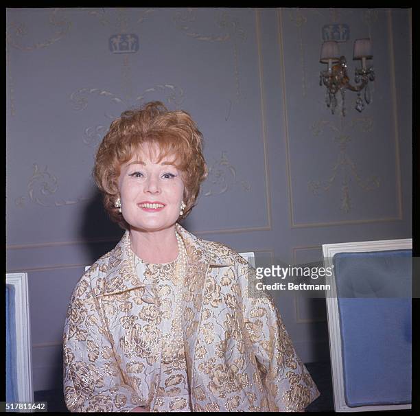 Actress Magda Gabor is shown at a reception held at the Voisin Restaurant.