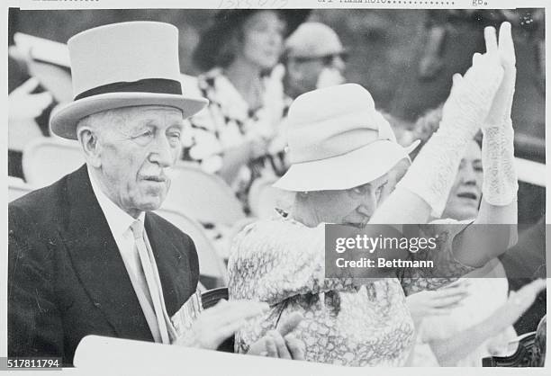 Ottawa, Ontario, Canada: The Governor General of Canada George P. Vanier and Mrs. Vanier seem to enjoy themselves at the Dominion Day Celebration on...