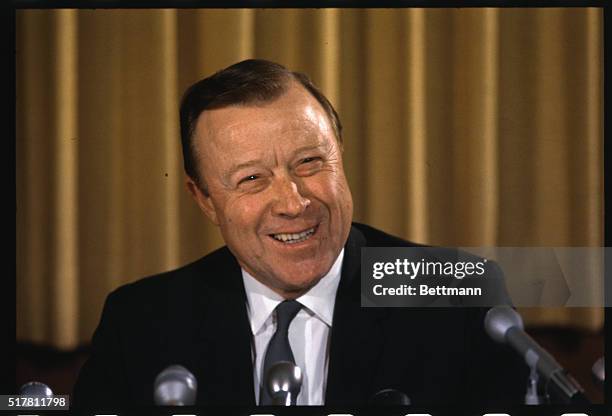United Auto Workers president Walter Reuther is shown here at a news conference, July 23rd.