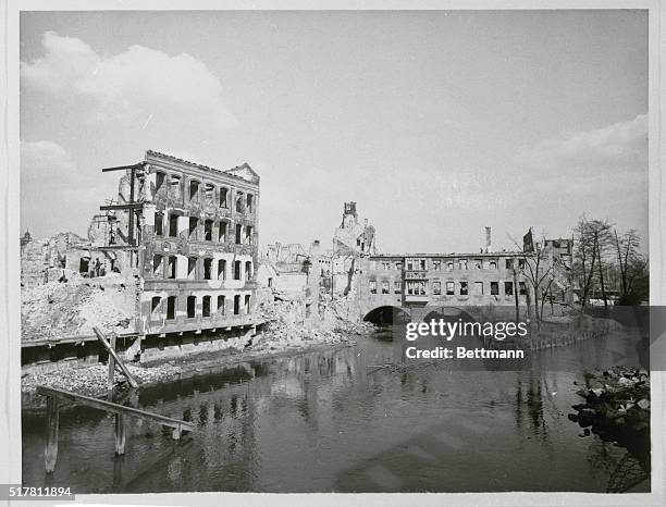 The Hospital of the Holy Ghost and other buildings damaged and destroyed by bombings during World War II.