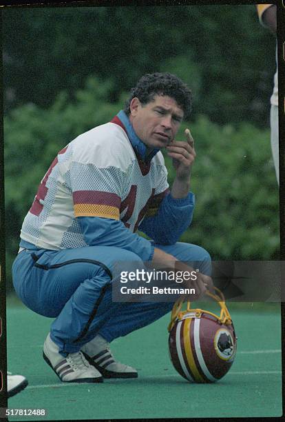 John Riggins of the Washington Redskins during workout.