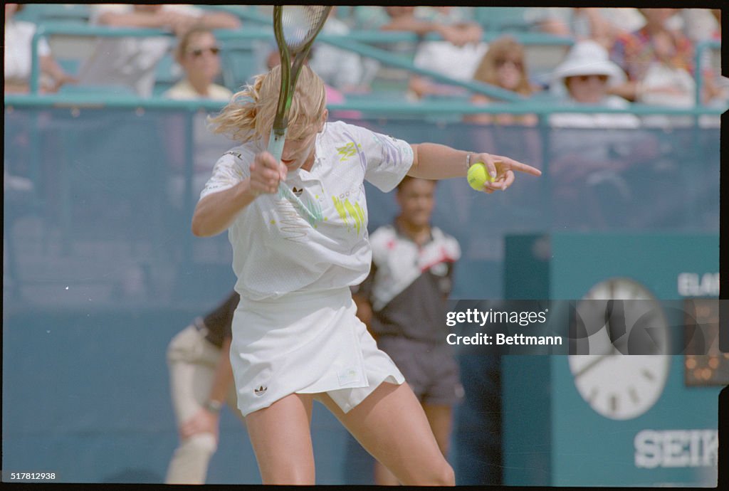 Steffi Graf Swinging Her Tennis Racket