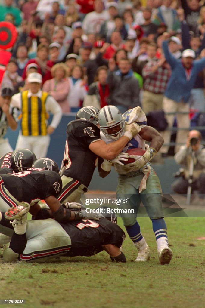 Emmitt Smith Tackled in Endzone