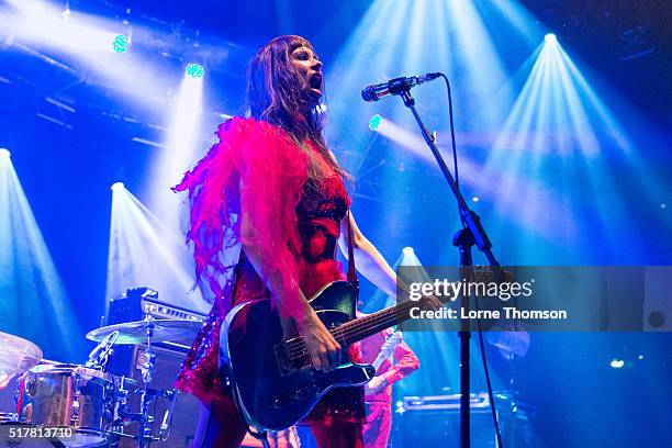 Teri Gender Bender of Le Butcherettes performs at The Roundhouse on March 27, 2016 in London, England.