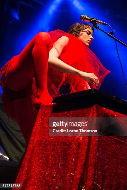 Teri Gender Bender of Le Butcherettes performs at The Roundhouse on March 27, 2016 in London, England.