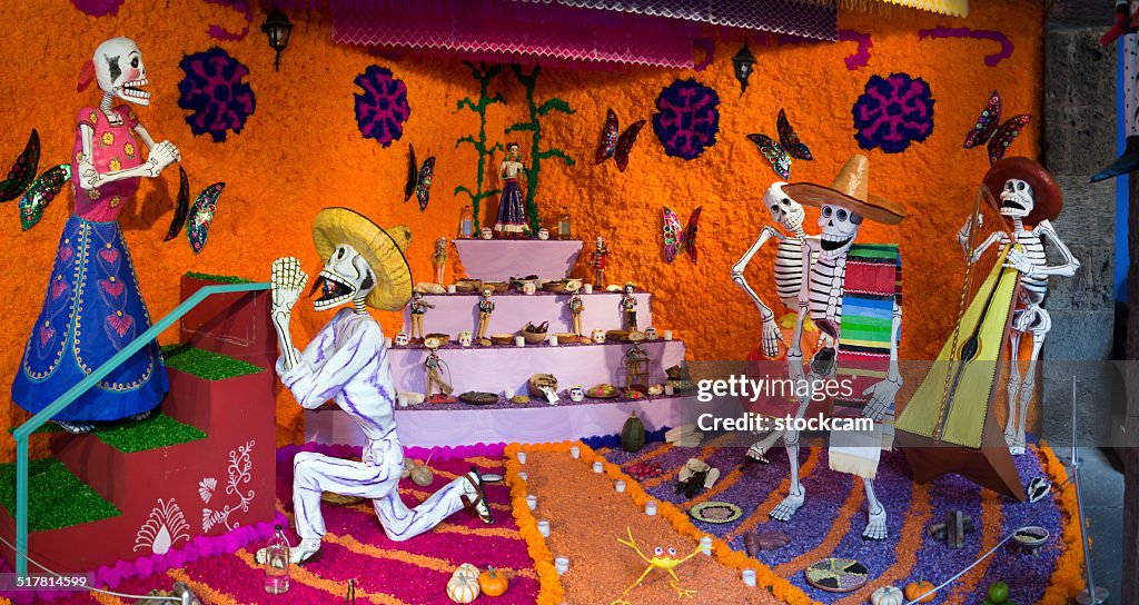 Day of the Dead skeletons in Mexico
