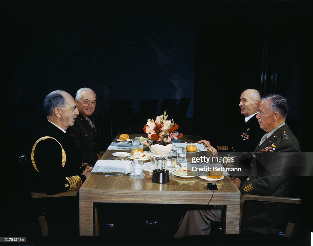 Admiral William D. Leahy with Officers