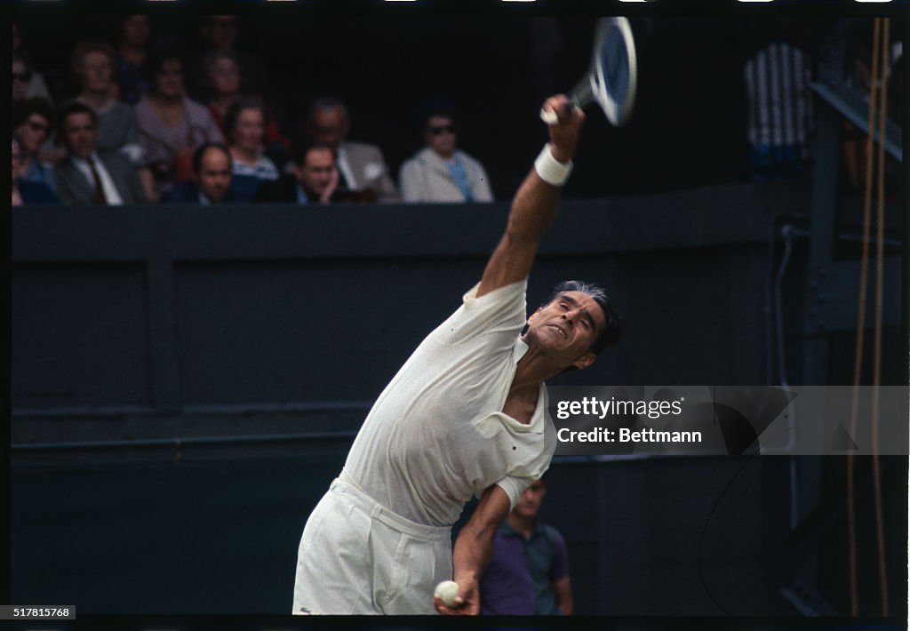 Pancho Gonzales Serving