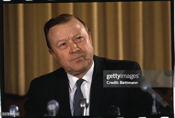 United Auto Workers president Walter Reuther is shown here at a news conference, July 23rd.