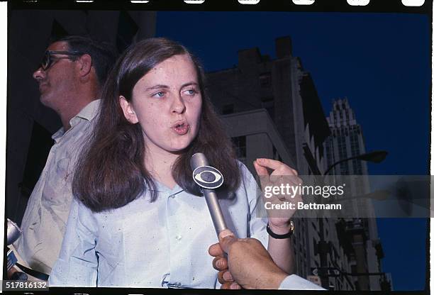 Bernadette Devlin, the fiery 22-year-old Member of Parliament from Mid-Ulster, Northern Ireland, speaks to a crowd demonstrating in front of the...