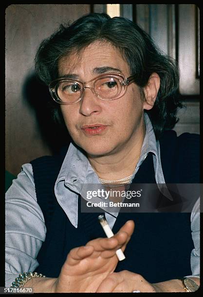 Rome, Italy: Yelena Sakharov, wife of the dissident Soviet Physicist Andrei D. Sakharov, pictured during a meeting of the 31-members of the Italian...