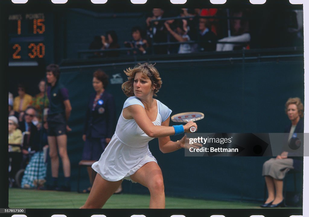 Chris Evert Playing Tennis