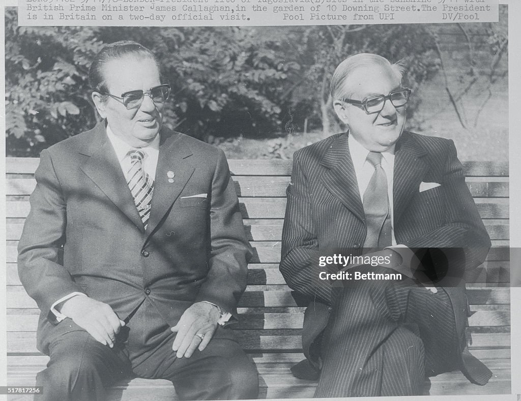 Josip Broz Tito and James Callaghan on Park Bench
