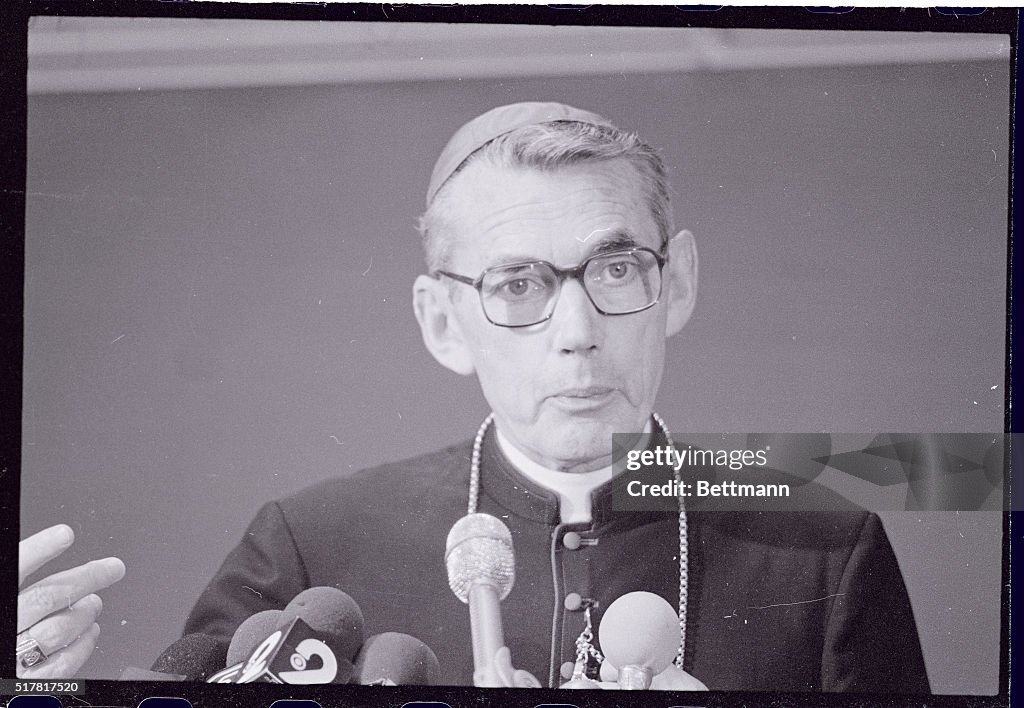 Close Up of Cardinal Timothy Manning Speaking