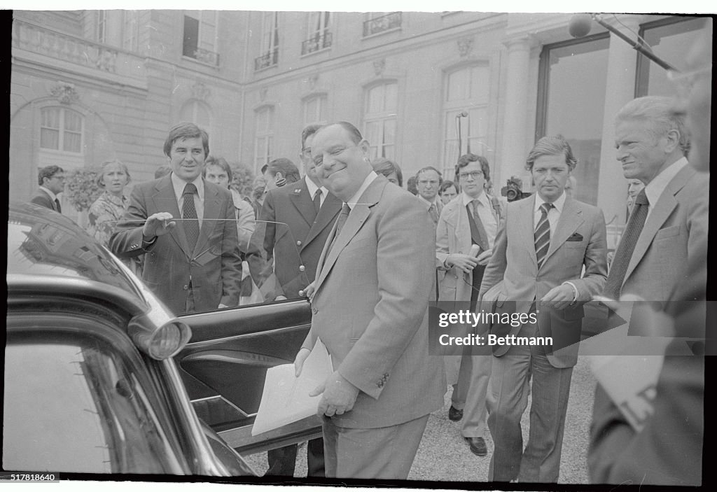 Raymond Barre Leaving Elysee Palace