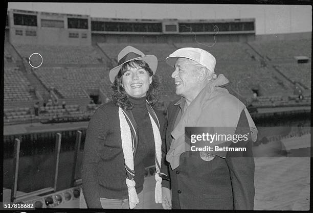 Desi Arnaz visits his daughter, Lucie Arnaz, July 14 at the Jones Beach Marine Theater, where she is starring in a production of the musical "Annie...