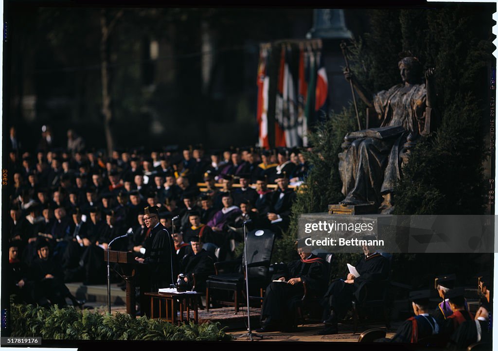 President Eisenhower Addressing Cloumbia University