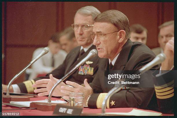 Washington: Investigating officer Rear Admiral William Fogarty testifies about the downing of the Iranian air bus by the USS Vincennes before the...