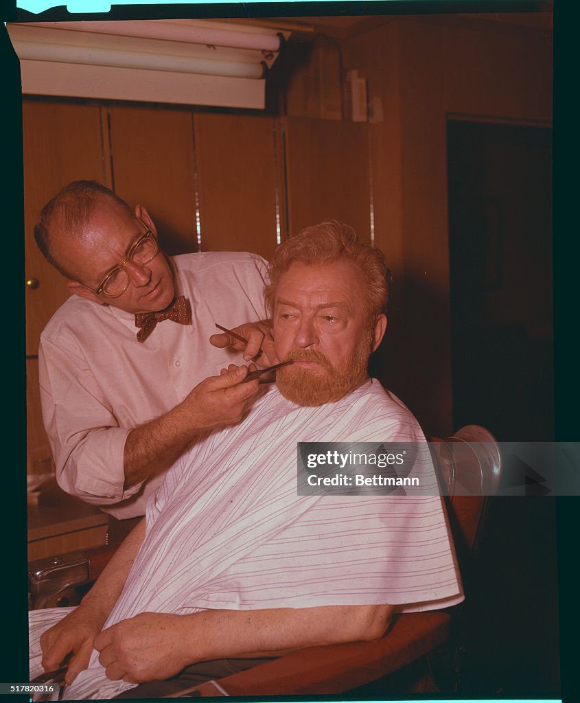 Claude Rains Getting His Hair Dyed