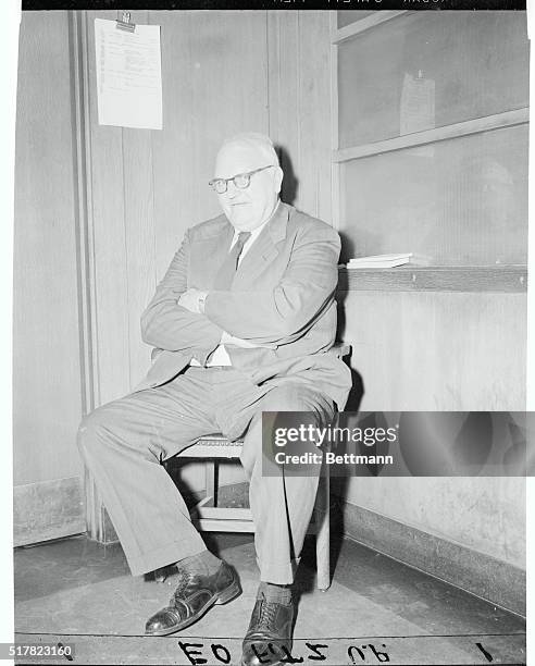 Brink's employee Herman Pfaff one of the men held up during the famed robbery of Brinks in 1950, waits to testify before a grand jury 1/13.