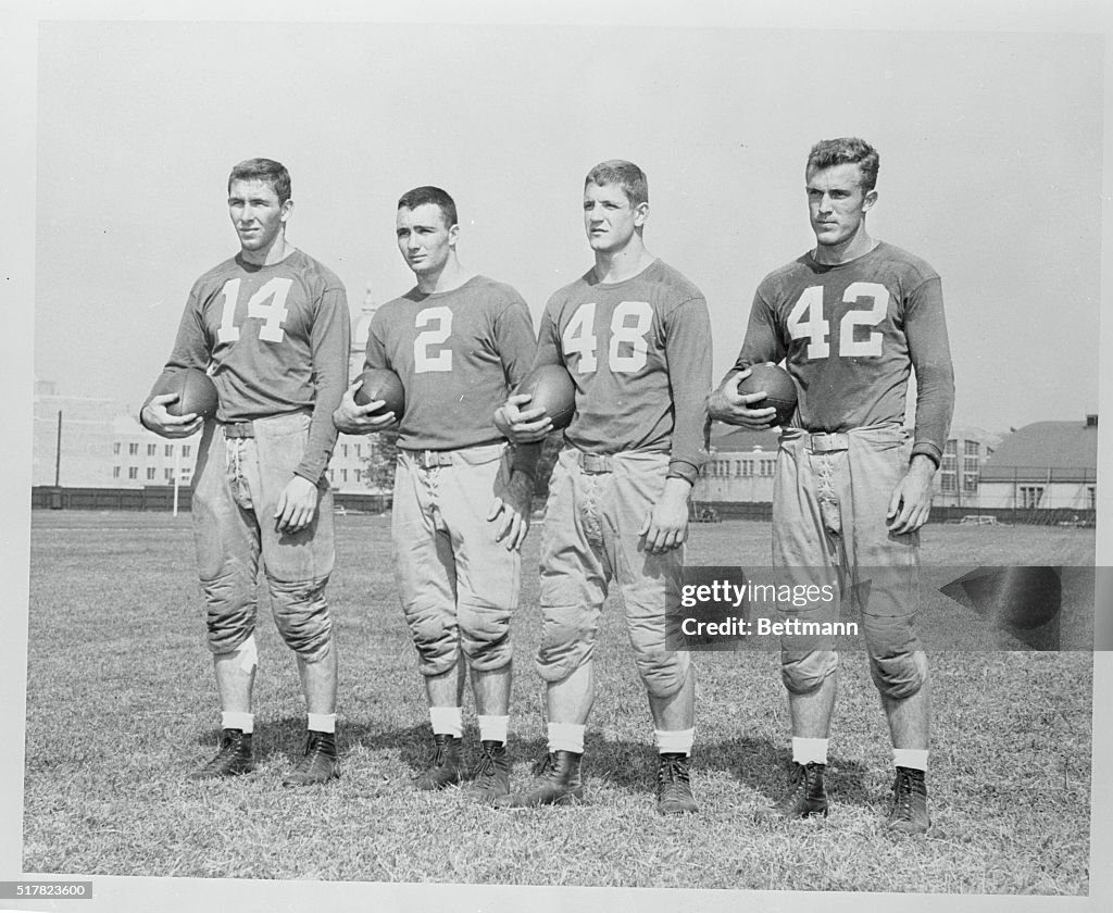 Portrait of Four Notre Dame Football Players