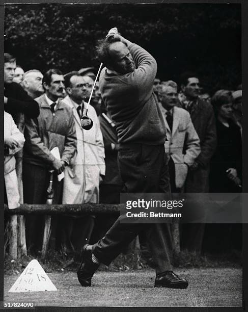 British champion Neil Coles is shown in action on the Wentworth Golf Club in the first round matches of Piccadilly World Match Play tournament.