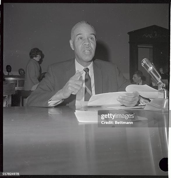 Roy Wilkins, executive director of the National association for Advancement of Colored People, appears before the House Judiciary subcommittee today...