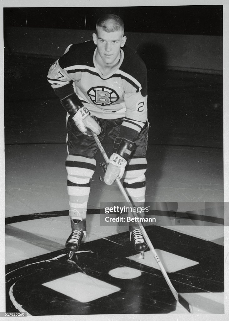 Bobby Orr Holding Hockey Stick in Position