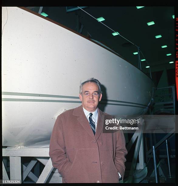 New York, NY: Prince Rainier III of Monaco at the Coliseum Boat Show.